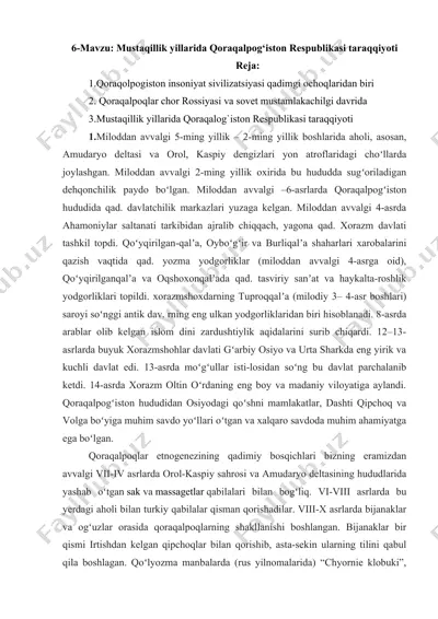 qoraqalpog‘iston respublikasi taraqqiyoti — DOCX