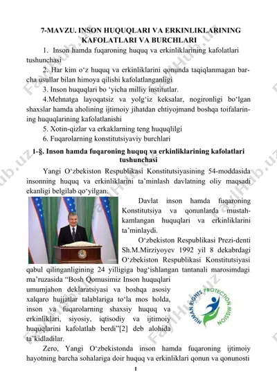 inson huquqlari va erkinliklarining kafolatlari — DOCX
