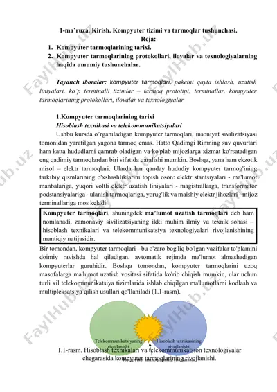 kompyuter tarmoqlari — DOCX