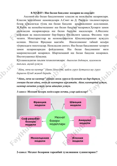 иш билан бандлик: назария ва амалиёт — DOCX