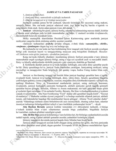 jamiyat va tarix falsafasi — DOCX