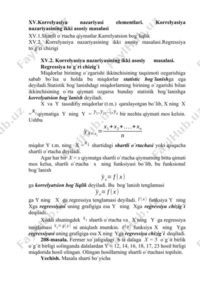 korrelyatsiya nazariyasi elementlari — DOCX