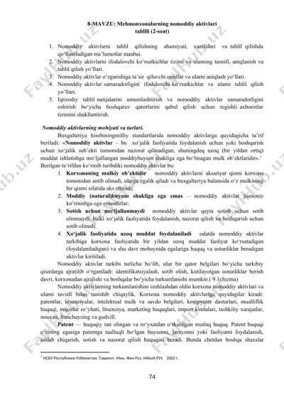 nomoddiy aktivlar tahlili — DOC