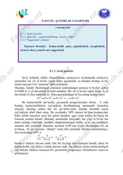 qаtоrlаr nazariyasi mashg’uloti — DOC
