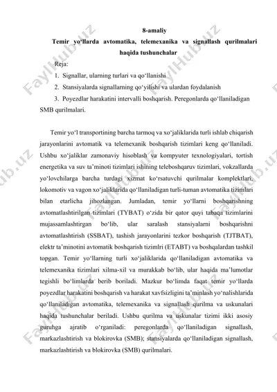 avtomatika va telemexanika tizimlari — DOCX