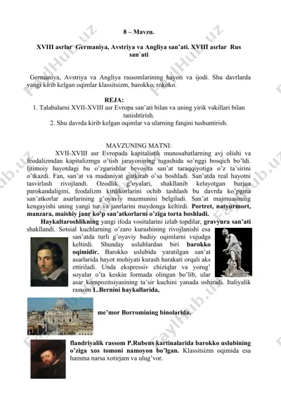 xviii asr evropa san’ati — DOC
