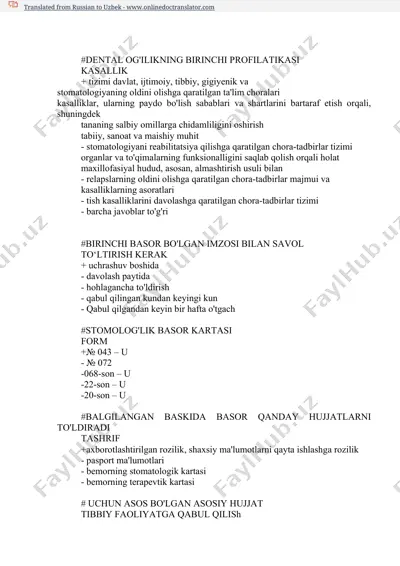 dental og'ilikning birinchi profilatikasi — DOCX