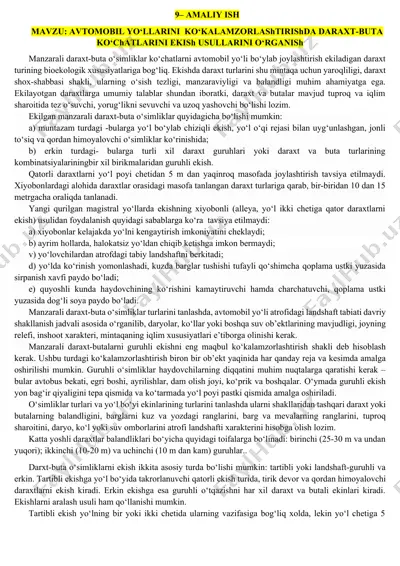 daraxt-buta o‘simliklar ekish usullari — DOCX