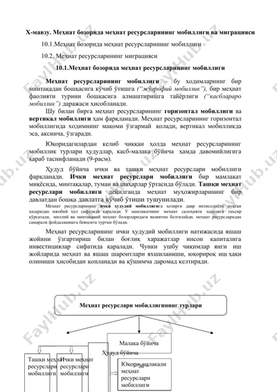 mehnat resurslarining mobiligi va migratsiyasi — DOCX