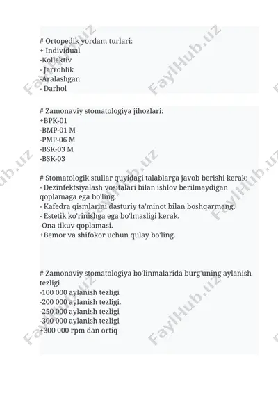 ortopedik yordam turlari — DOCX