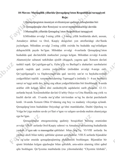 qoraqalpog‘iston respublikasi taraqqiyoti — DOCX