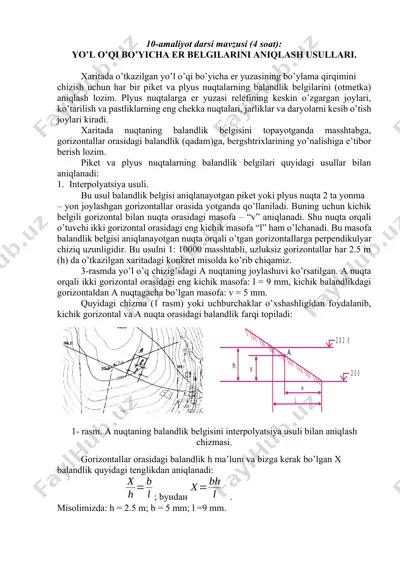 yo'l o'qi bo'yicha er belgilarini aniqlash usullari — DOCX
