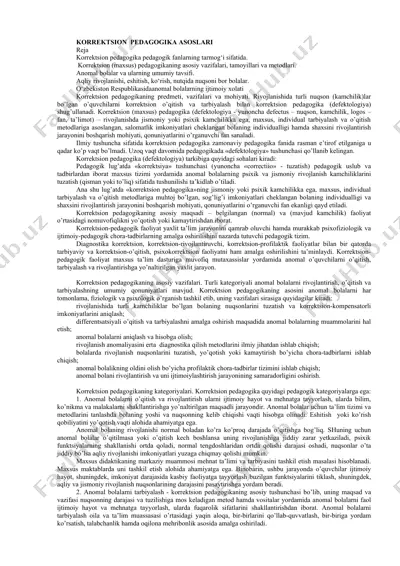 korrektsion pedagogika asoslari — DOCX