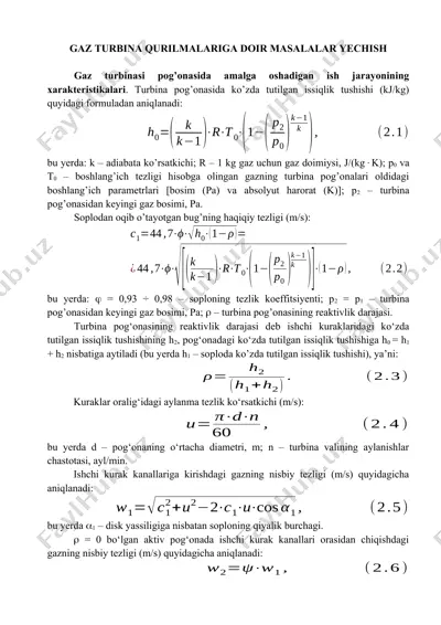 gaz turbina qurilmalariga doir masalalar yechish — DOCX