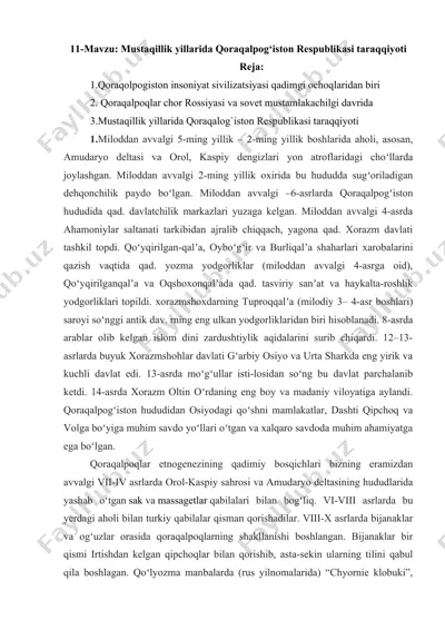 qoraqalpog‘iston respublikasi taraqqiyoti — DOCX