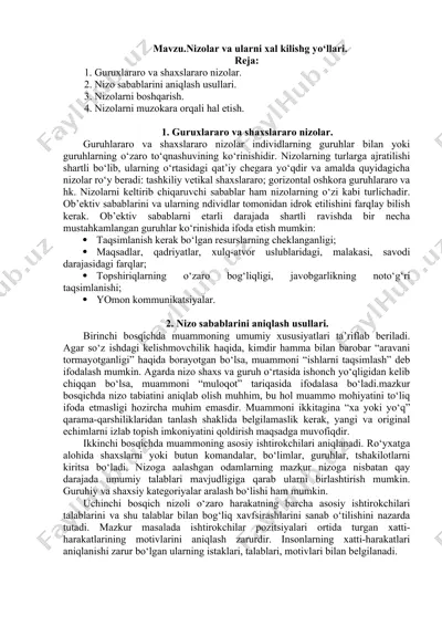 nizolar va ularni xal kilishg yo‘llari — DOCX
