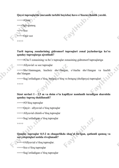 tuproq tarkibining havo o’tkazuvchanligi — DOC