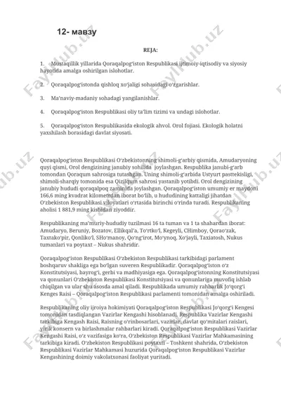 qoraqalpog‘iston respublikasi ijtimoiy-iqtisodiy va siyosiy hayoti — DOCX