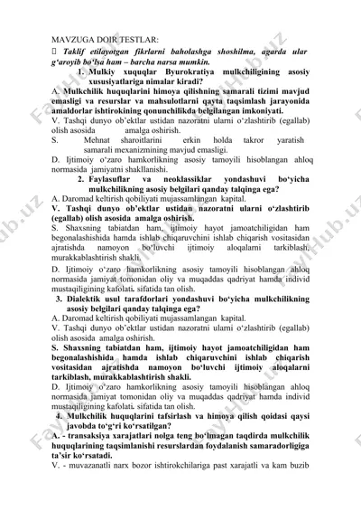mulkiy xuquqlar va byurokratiya — DOCX