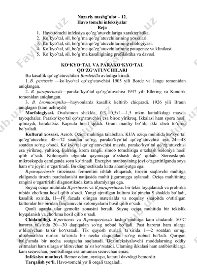 havo tomchi infeksiyalar — DOCX