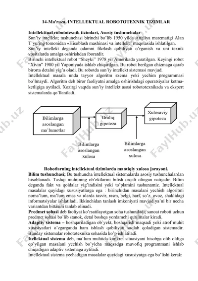intellektual robototexnik tizimlari — DOCX