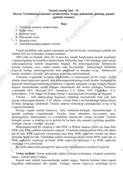 viruslarga umumiy xarakteristika — DOCX