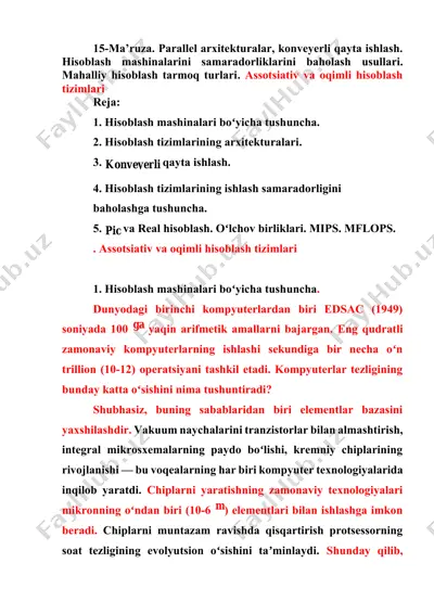 hisoblash mashinalari bo‘yicha tushuncha — DOCX