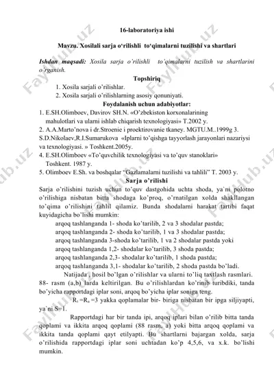 xosilali sarja o‘rilishli to‘qimalarni tuzilishi va shartlari — DOCX
