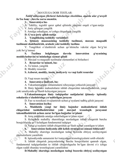 innovatsiya va yangiliklar — DOCX