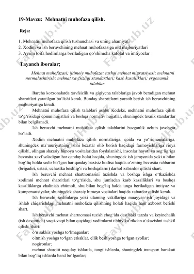 mehnatni muhofaza qilish — DOCX