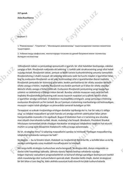 rivojlanish — DOCX