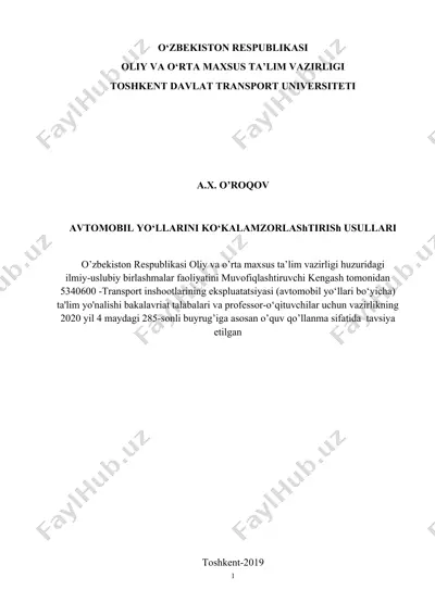 avtomobil yo‘llarini ko‘kalamzorlashtirish usullari — DOCX