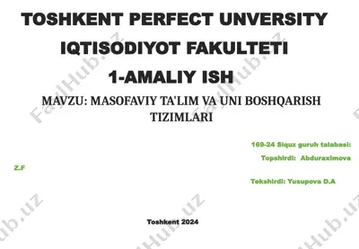 masofaviy ta'lim va uni boshqarish tizimlari — DOCX