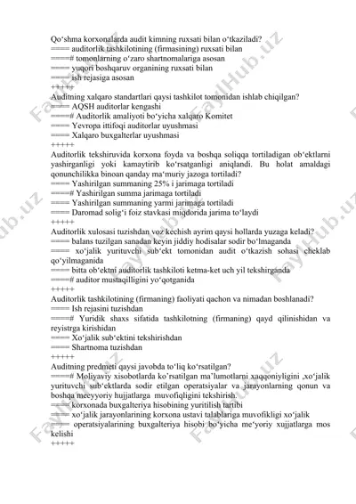 auditorlikning asosiy prinsiplari — DOCX