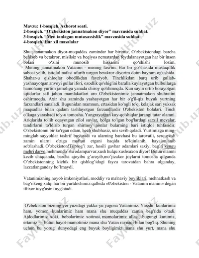 o'zbekiston jannatmakon diyor — DOCX