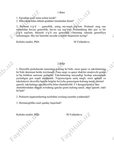 drozofila genetikasi — DOCX