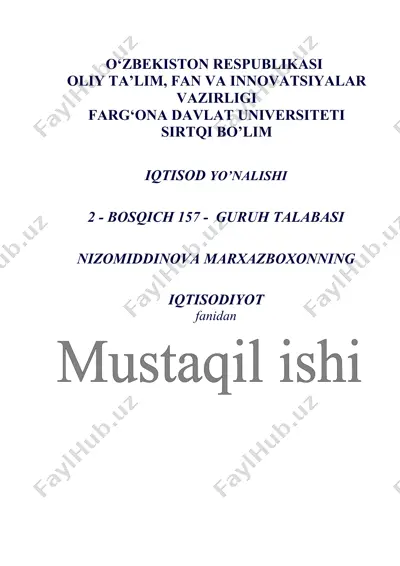 bozor infratuzilmasi va uning unsurlari — DOCX