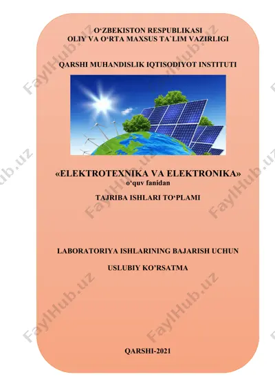 tajriba ishlari to'plami "elektrotehnika va elektronika" fanidan — DOCX