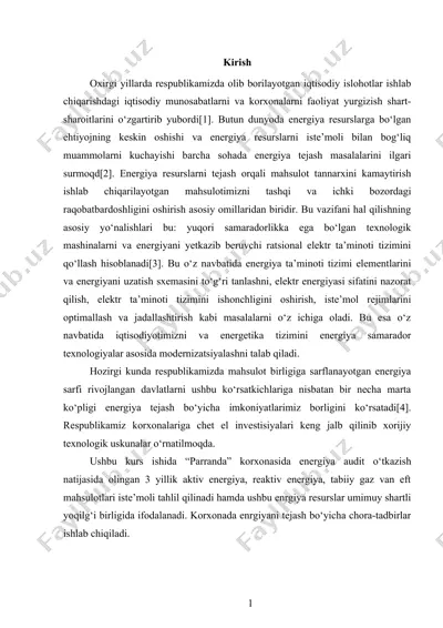 energiya tejash texnologiyalari va energiya samaradorligi — DOCX