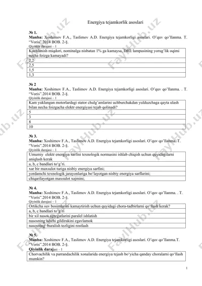 energiya tejamkorlik asoslari — DOC