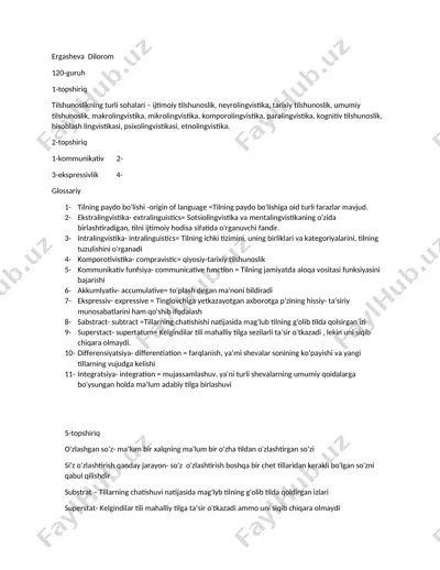 tilshunoslik sohasi glossariyi — DOCX