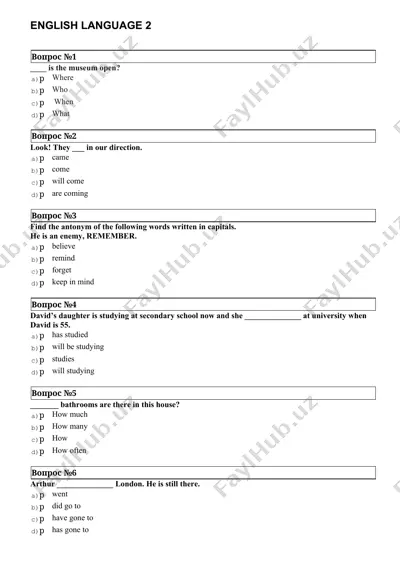 english language 2 — DOCX