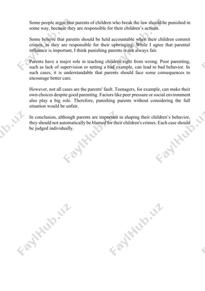 parents' responsibility for children's actions — DOCX