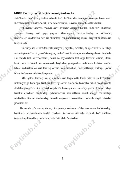 tasviriy san’at haqida umumiy tushuncha — DOCX
