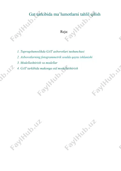 gat tarkibida ma’lumotlarni tahlil qilish — DOCX