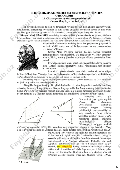 chizma geometriyani mustaqil fan sifatida o‘rganilishi — DOC