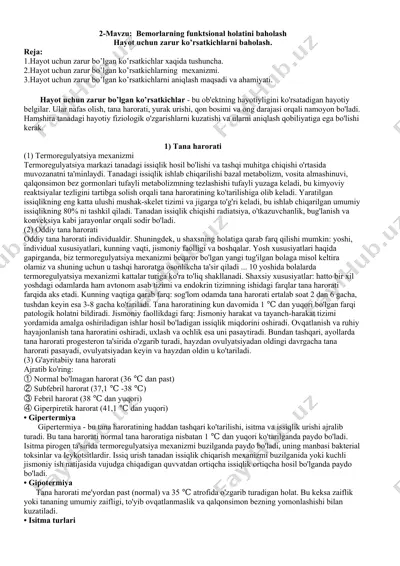 bemorlarning funktsional holatini baholash — DOCX
