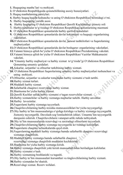 harbiy huquqning asosiy tushunchalari — DOCX