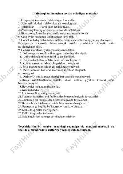 oziq-ovqat sanoatida ishlatiladigan fermentlar — DOCX