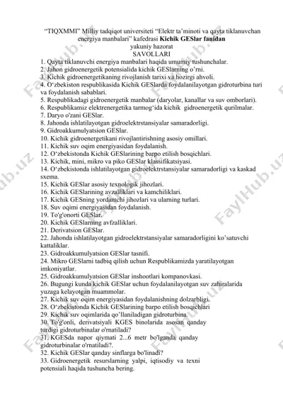 kichik geslar haqida — DOCX